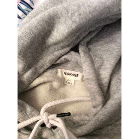 Garage Cropped Gray Hoodie Large L New York Roses - Picture 5 of 5